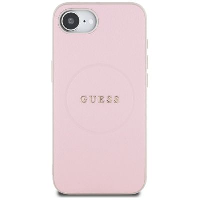 3. Guess Grained Ring MagSafe iPhone 16e Case - Pink
