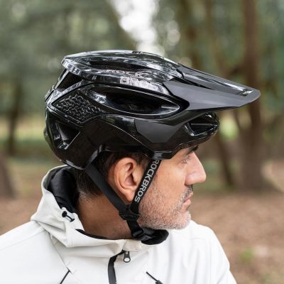 14. Rockbros LK-99 Mountain Bike Helmet with Adjustable Visor and Magnetic Closure 58-62 cm - Black