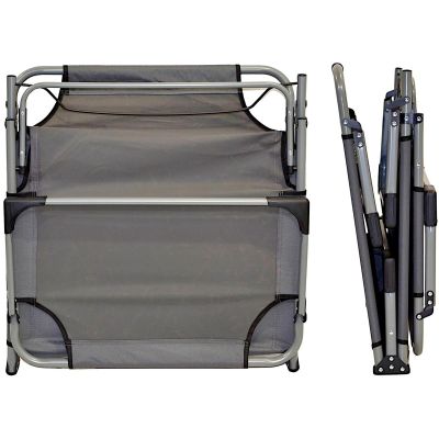 33. FOLDING CAMPING BED, 3-POSITION, 188 X 73 X 28 CM, DARK GREY