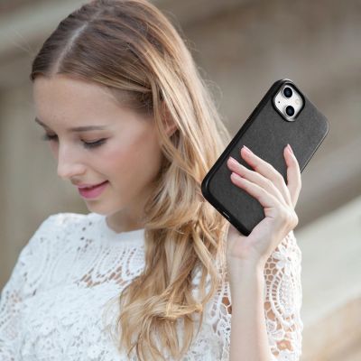 22. iCarer Case Leather cover for iPhone 14 Plus genuine leather case black (compatible with MagSafe)