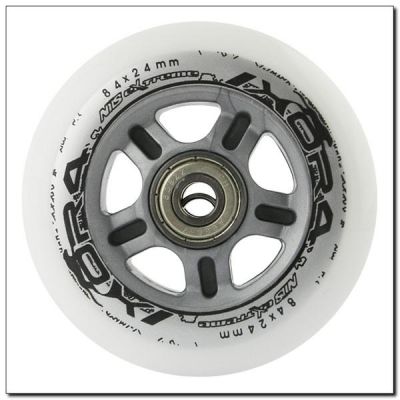 13. PU 84x24 82A TRANSPARENT (4 pcs) + ABEC-7 CHROME (8 pcs) SET NILS EXTREME