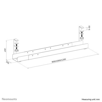 12. Neomounts ADS07-120WH Cable Organizer Desk Cable Tray White 1 pc.