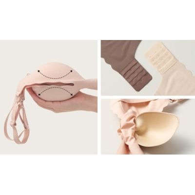 3. MOMCOZY YN46 Seamless Floral Support Nursing Bra Nude S