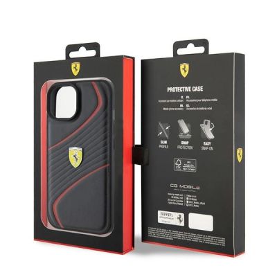 8. Ferrari FEHCP15SPTWK iPhone 15 6.1" black/black hardcase Twist Metal Logo