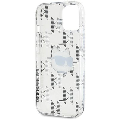 7. Karl Lagerfeld IML Choupette Head & Monogram case for iPhone 15 / 14 / 13 - transparent