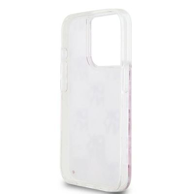 7. DKNY Liquid Glitter Multilogo iPhone 15 Pro Case - Pink