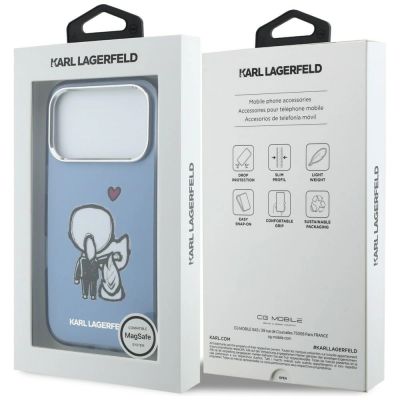 8. Karl Lagerfeld Karl & Choupette Back MagSafe Case for iPhone 17 Pro - Blue