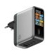 Cuktech AD1204U 120W Wall Charger with Display and USB-C Cable - Silver
