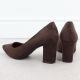 4. Women's chocolate suede pumps with a block heel Sergio Leone PB414