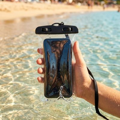 5. WATERPROOF PHONE CASE 11X21CM PVC BLACK GRUNDIG