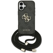 Guess 4G Big Logo Cord Stap Crossbody Case for iPhone 17 - Black