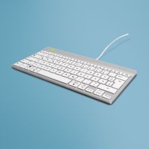 R-Go Tools Ergonomic R-Go Compact Break Keyboard, with Break Software, QWERTZ (DE), Wired, White