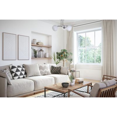 4. Classic Activejet IRMA pendant ceiling light, nickel, three-light, 3×E27, for the living room