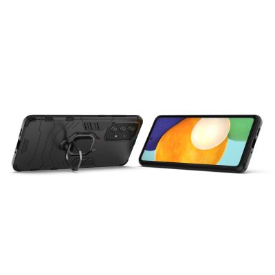 6. Ring Armor tough hybrid case cover + magnetic holder for Samsung Galaxy A73 black