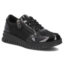 Filippo DP8105 patent leather wedge shoes in black