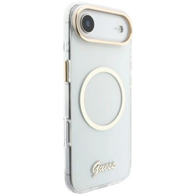 5. Guess IML Script Metal MagSafe Case for iPhone Air - Clear