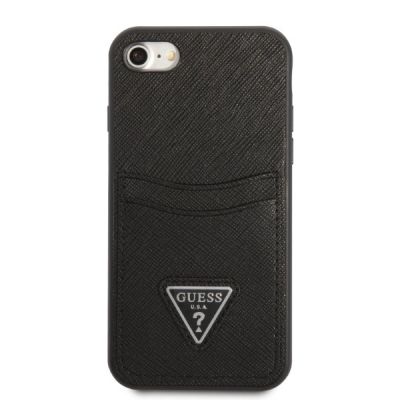 3. Guess GUHCI8PSATPK iPhone 7/8 SE 2020 / SE 2022 hardcase black/black hardcase Saffiano Triangle Logo Cardslot