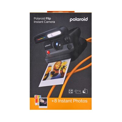12. Polaroid Flip Instant Camera with Color Cartridges (8 Photos), Black