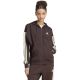 Women's adidas Essentials 3-Stripes Full-Zip Fleece Hoodie Brown KX0784