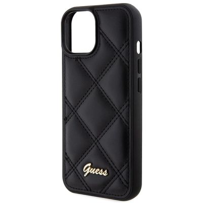 6. Guess Quilted Metal Logo case for iPhone 15 - black