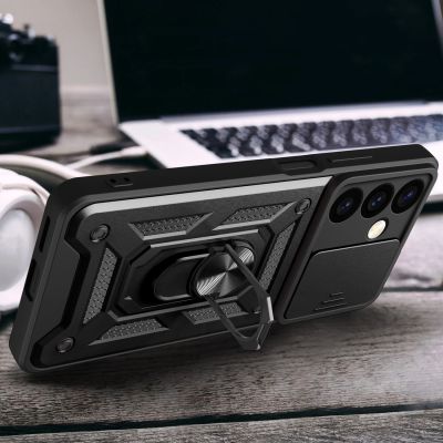 9. Hybrid Armor Camshield armored case for Samsung Galaxy S24+ with camera cover - black