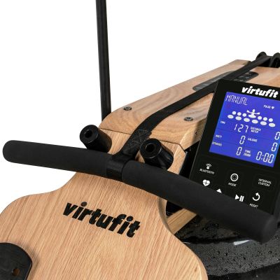 13. VIRTUFIT ELITE WOODEN ROWING MACHINE WITH WATER RESISTANCE - WOOD/OAK