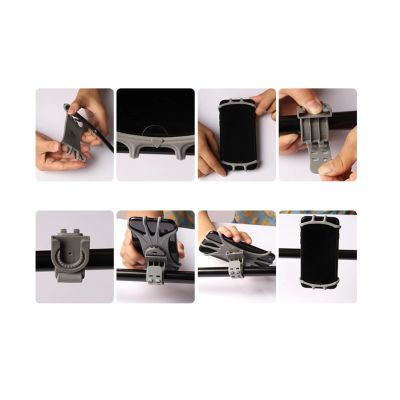 6. Swivel silicone bike holder with replaceable head - black