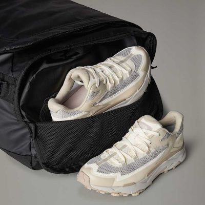 6. The North Face NF0A52S3KT01 62L Duffel Bag Recycled Plastic, Thermoplastic Polyurethane Elastomers (TPU) Black