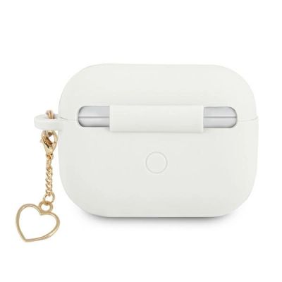 2. Guess GUAPLSCHSH AirPods Pro cover white/white Silicone Charm Heart Collection