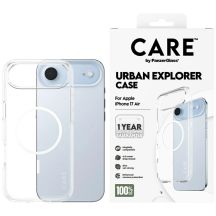 CARE by PanzerGlass Flagship Urban Explorer Case w. White MagSafe for iPhone Air - Transparent