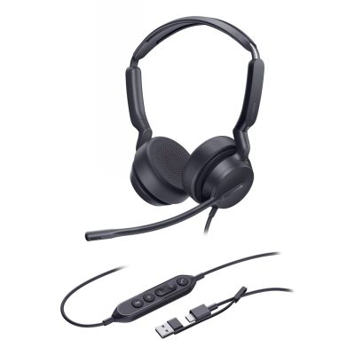 3. Yealink UH42 Dual UC USB-C/A Headset Wired Headband Calls/Music USB Type-C / USB Type-A Black