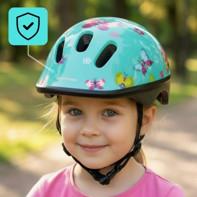 49. METEOR KS06 butterflies children's bike helmet