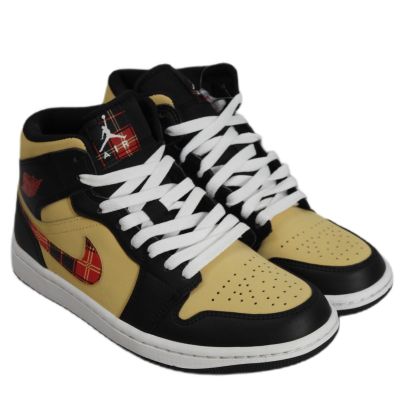 2. Original Air Jordan 1 Mid Tartan Swoosh Men's Sneakers - DZ5329-001