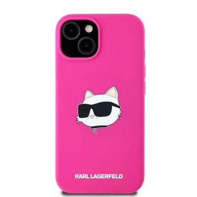 3. Karl Lagerfeld Silicone Choupette Head MagSafe Case for iPhone 15 Plus / 14 Plus - Pink