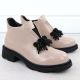 3. Women's leather ankle boots with decoration, patent beige Filippo DBT6370