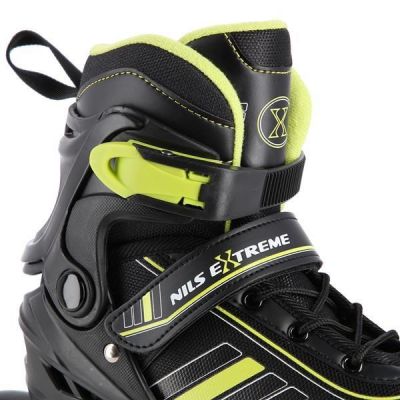 7. NILS EXTREME NH18191 2IN1 ROLLER SKATES BLACK-LIME SIZE M (34-38) WITH REPLACEABLE HOCKEY BLADE