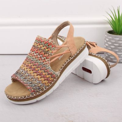 8. Comfortable Rieker W RKR669 multicolor sandals