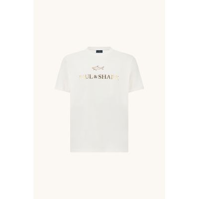 2. Paul&Shark Men's Cotton T-shirt White and Gold 99311007-10E - Classic Cut, Logo