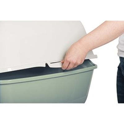 3. ROTHO Bailey White and Green - Cat Litter Box