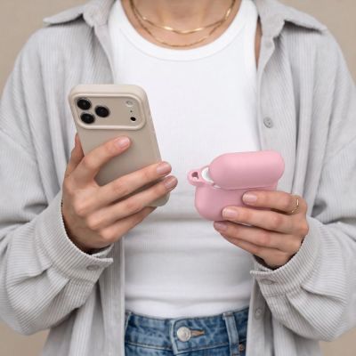 11. Tech-Protect Silicone Hook Case for AirPods 4 - Pink