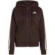 2. Women's adidas Essentials 3-Stripes Full-Zip Fleece Hoodie Brown KX0784