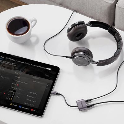 7. Ugreen audio adapter USB Type C (male) - USB Type C PD QC (female) + 3.5mm mini jack (female) gray (CM231)