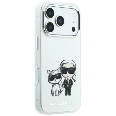 4. Karl Lagerfeld Smooth Karl & Choupette Bodies Sketch MagSafe Case for iPhone 18 Pro / 17 Pro - Beige