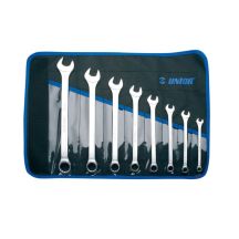 UNIOR Long combination wrench set 8–22, case