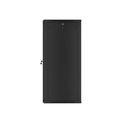 12. Lanberg WF01-6627-10B single-section cabinet (27U; 1300mm / 600mm / 600 mm; wall-mounted; Glass; 19''; black)