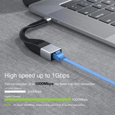 7. Techly ICOC USBC-RJ45 Network Cable Black 0.144 m