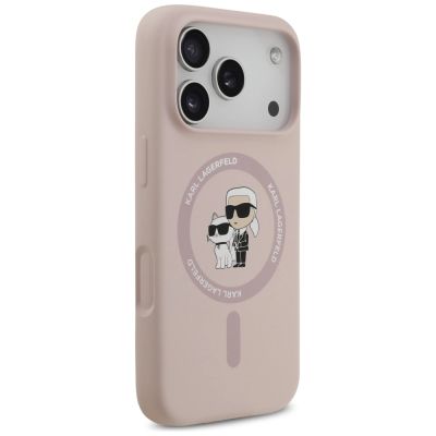 4. Karl Lagerfeld Silicone Karl&Choupette Ring MagSafe Case for iPhone 17 Pro - Pink