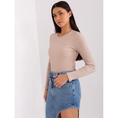 4. Beige striped blouse BASIC FEEL GOOD (RV-BZ-9207.41X)