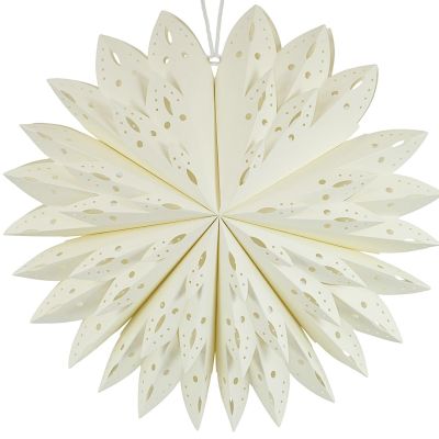 8. DECORATIVE STAR SNOWFLAKE HANGING PAPER 50CM WHITE