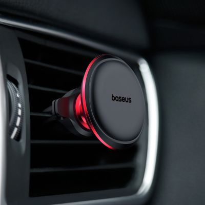 7. Baseus C40141201913-00 magnetic car holder for air vent - black and red